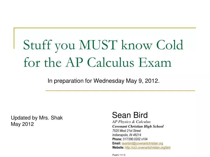 What do you know ap calculus college board