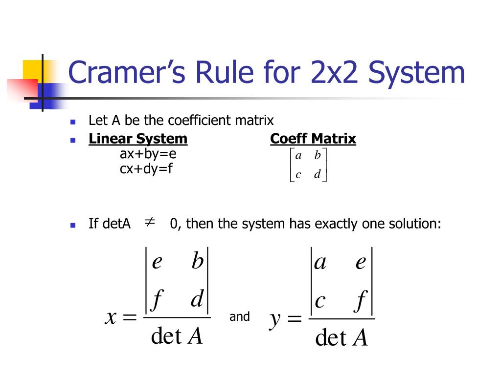PPT Cramer’s Rule PowerPoint Presentation, free download ID4310307