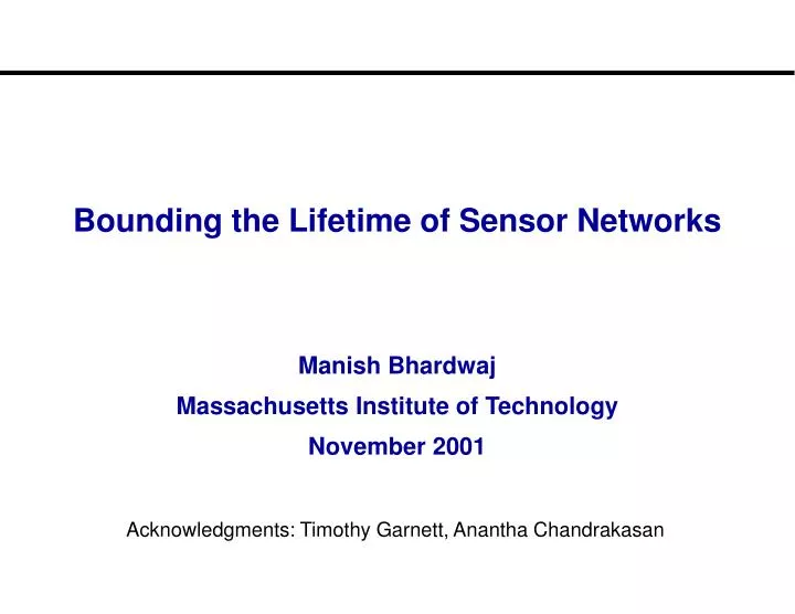 bounding the lifetime of sensor networks n.