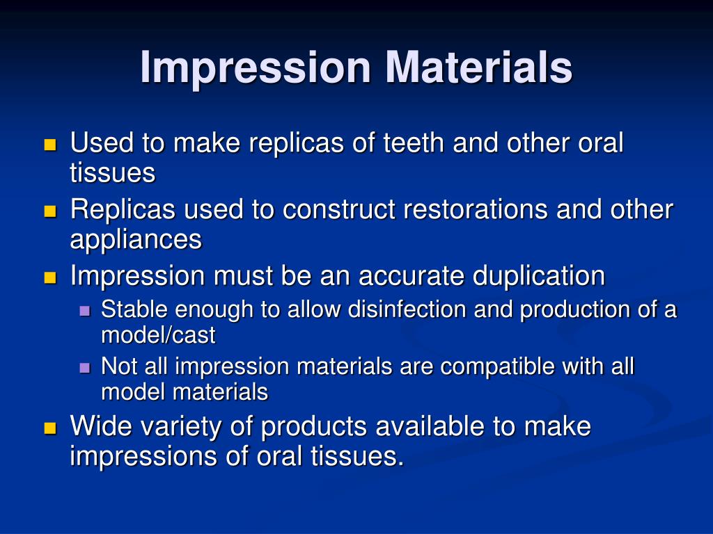 PPT Impression Materials PowerPoint Presentation, free download ID