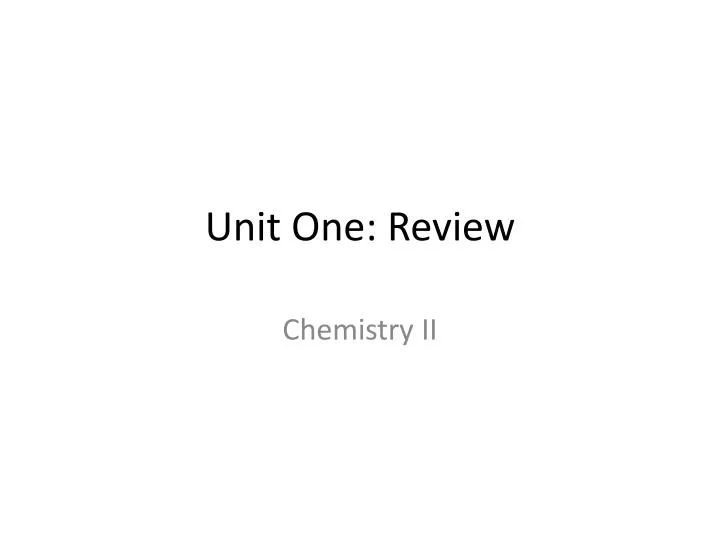 unit one review n.