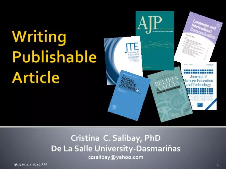 writing publishable article n.