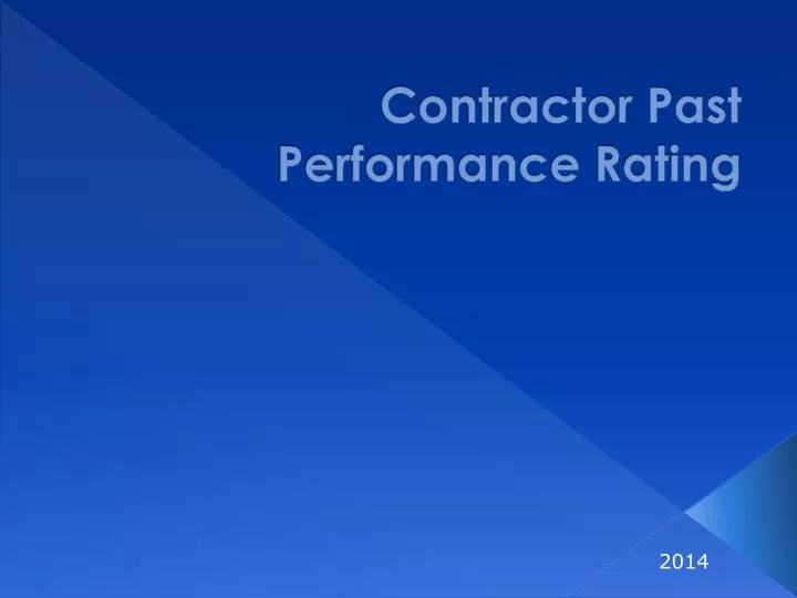 contractor past performance rating n.