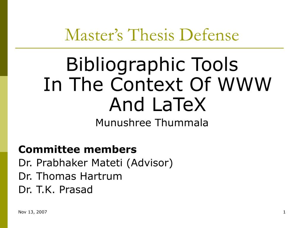 defense of master thesis