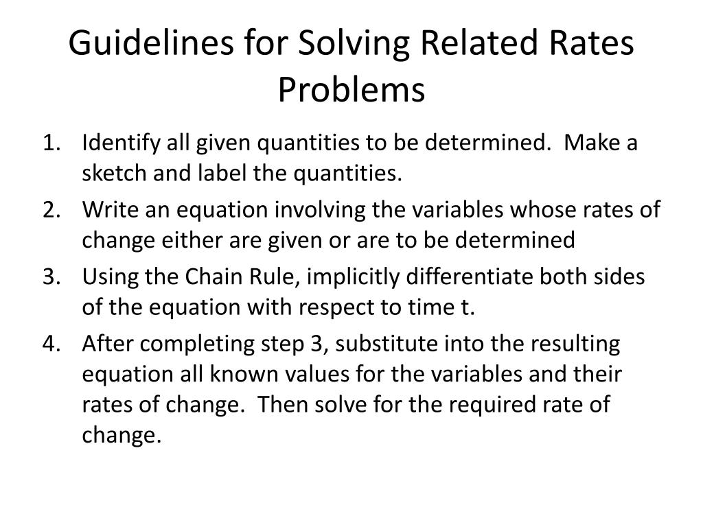 steps to solve related rates problems