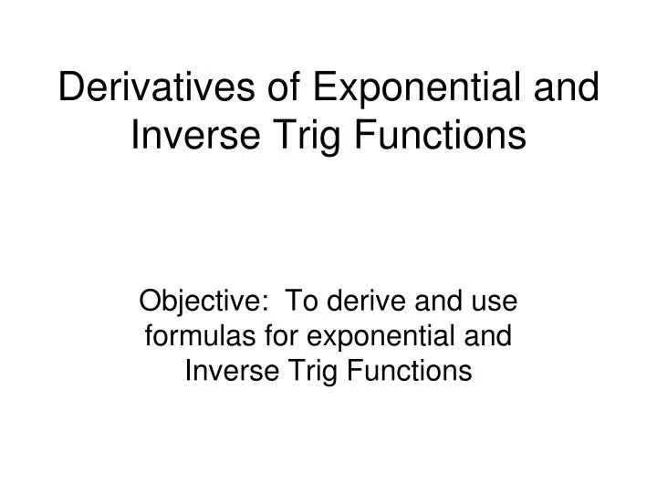 derivatives of exponential functions