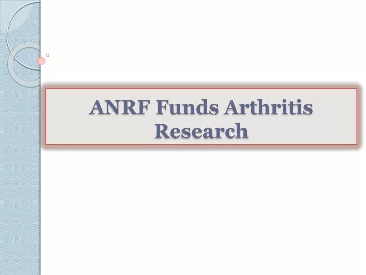 anrf funds arthritis research n.