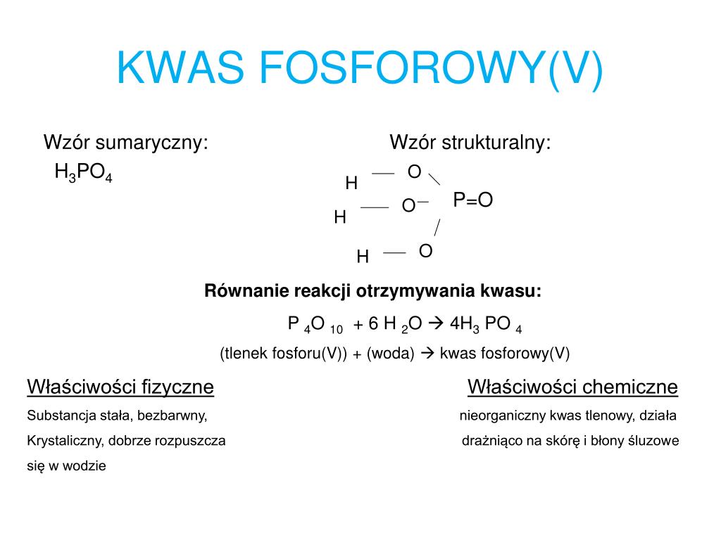 Kwas Fosforowy 5 Wzór Sumaryczny PPT - KWASY PowerPoint Presentation, free download - ID:4316016