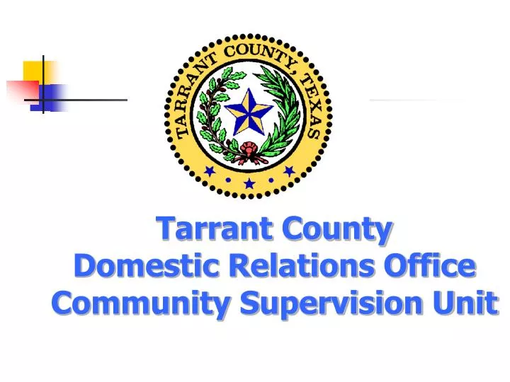 tarrant county domestic relations office community supervision unit n.