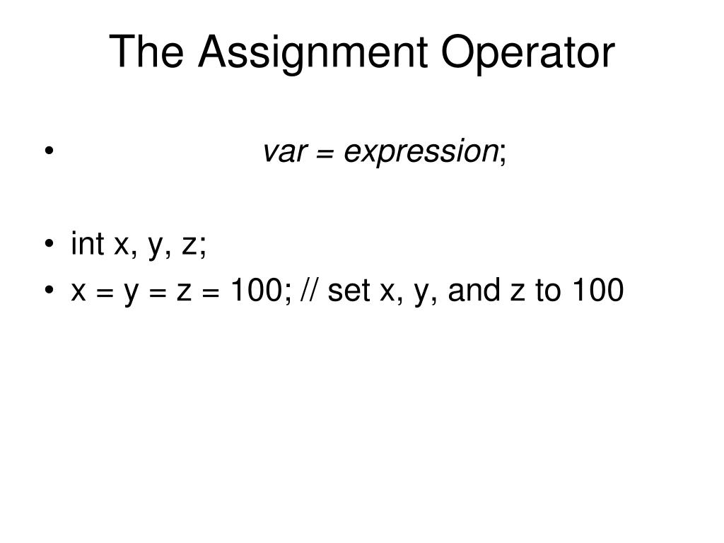 assignment operator with vector