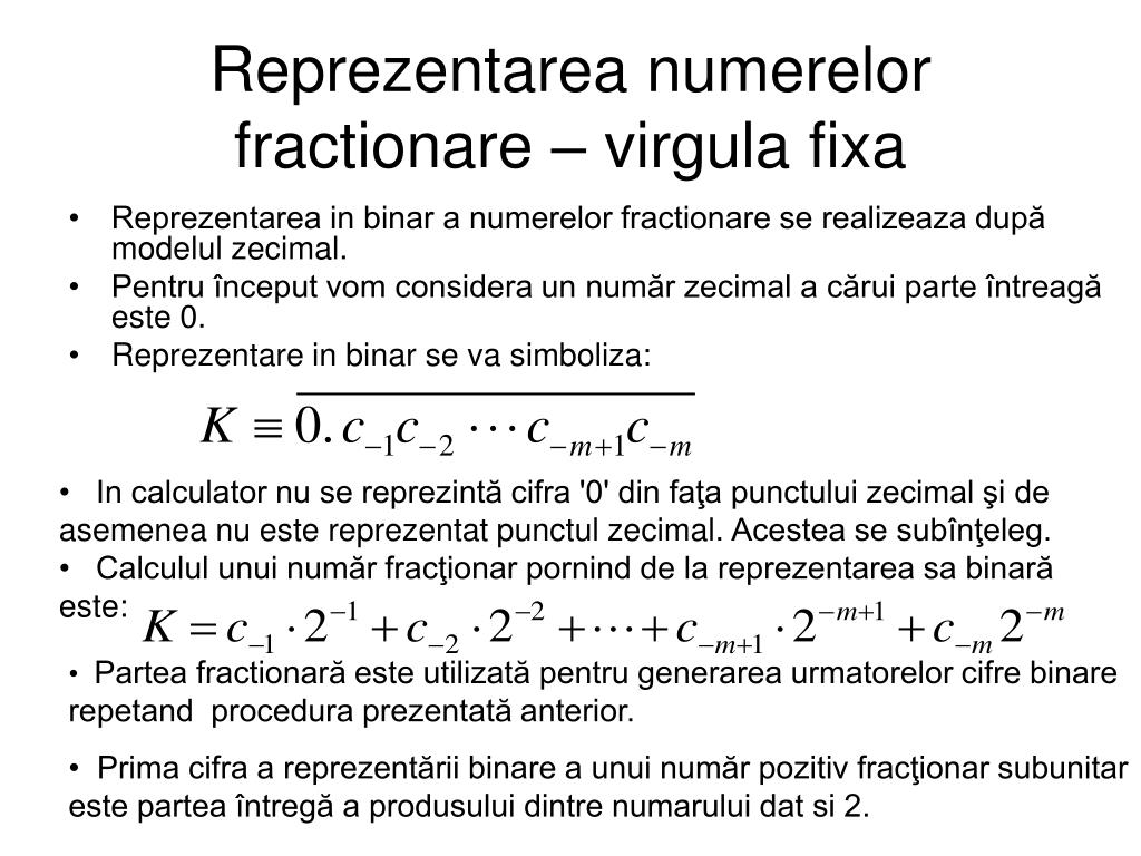 PPT - Reprezentarea numerelor in calculator PowerPoint Presentation, free  download - ID:4318951