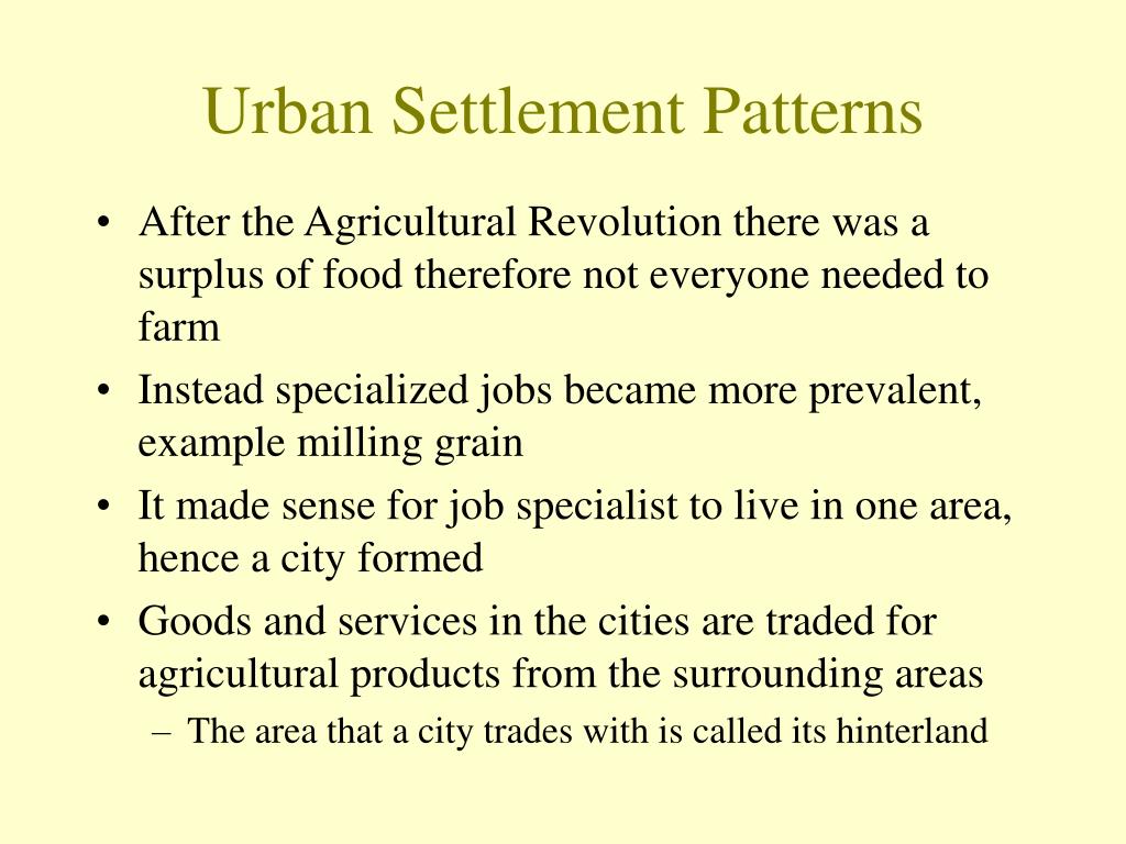 urban settlement patterns