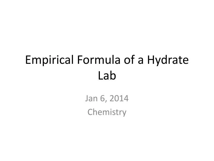 hydrate chemistry