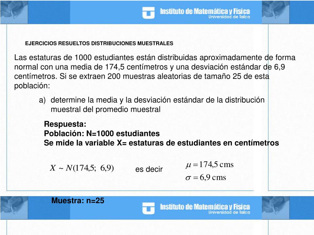PPT - EJERCICIOS RESUELTOS DISTRIBUCIONES MUESTRALES PowerPoint  Presentation - ID:4320163