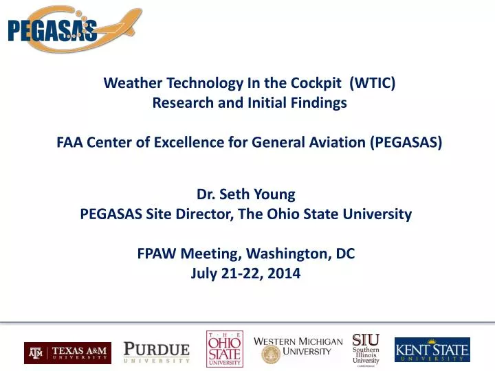 PPT - Weather Technology In the Cockpit (WTIC) Research and Initial ...