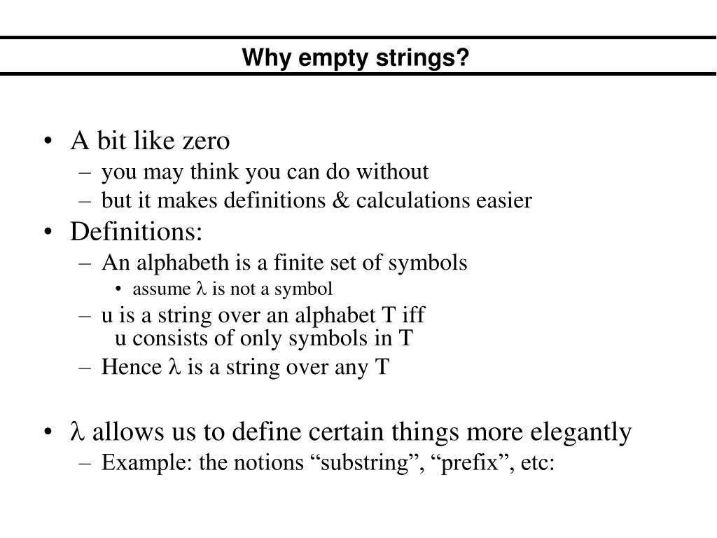 why empty strings l