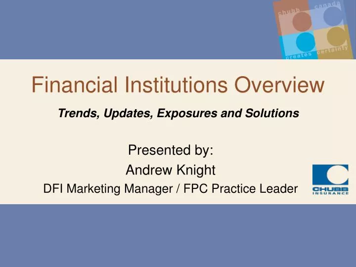 financial institutions overview n.