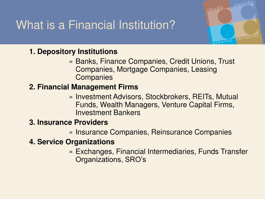 presentation on topic financial institutions