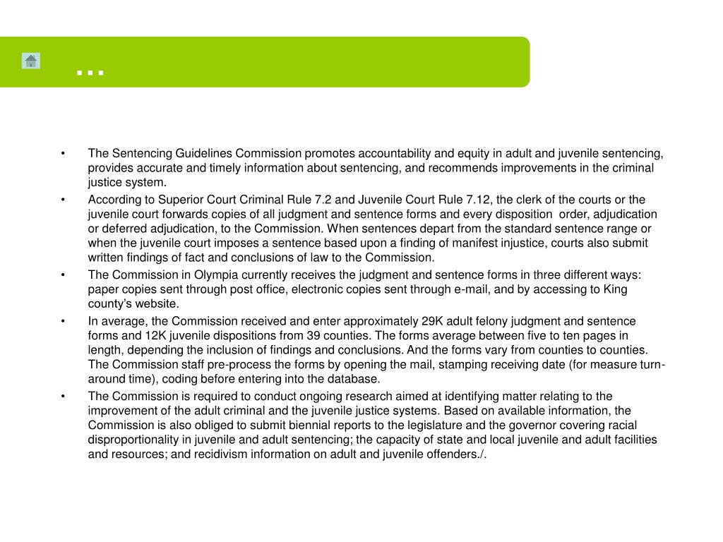 PPT WASHINGTON STATE SENTENCING GUIDELINES COMMISSION PowerPoint