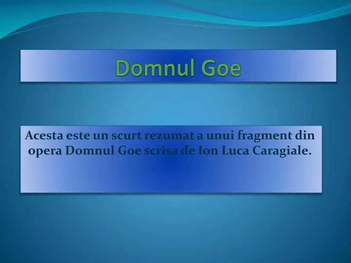 Ppt Domnu L Goe Powerpoint Presentation Free Download Id 4321813