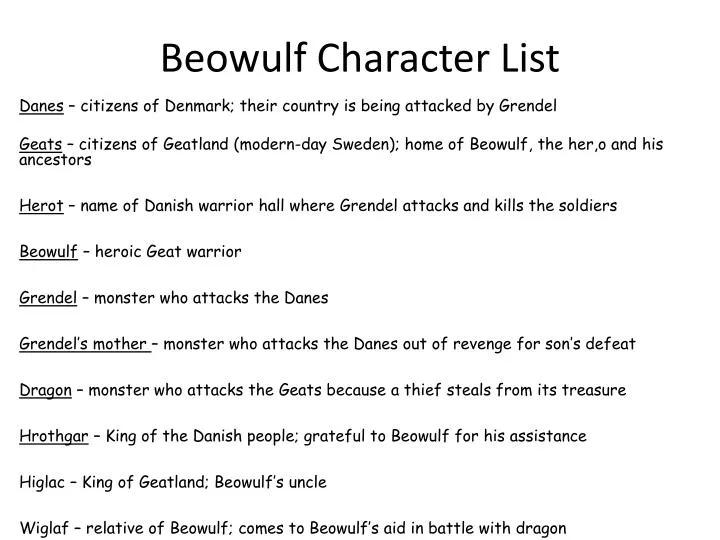 Characters In Beowulf