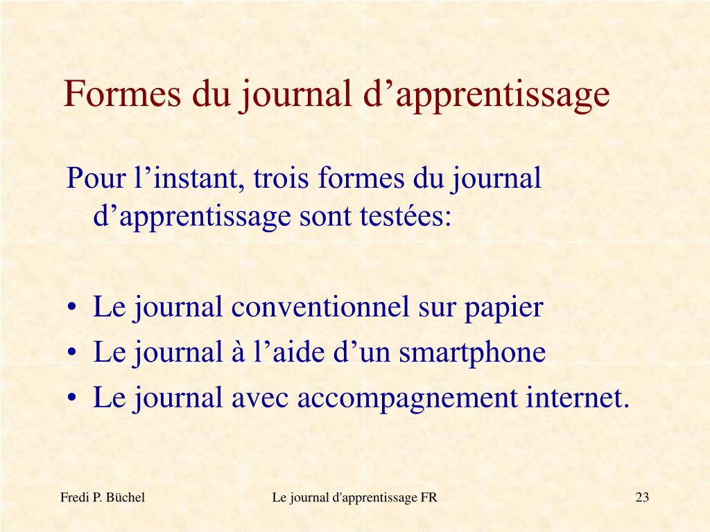 PPT  Le journal d’apprentissage PowerPoint Presentation, free download