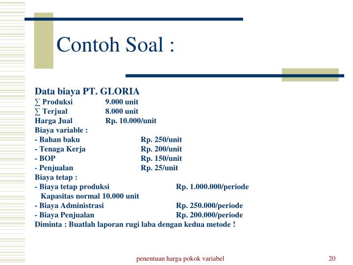 PPT - PENENTUAN HARGA POKOK VARIABEL PowerPoint 