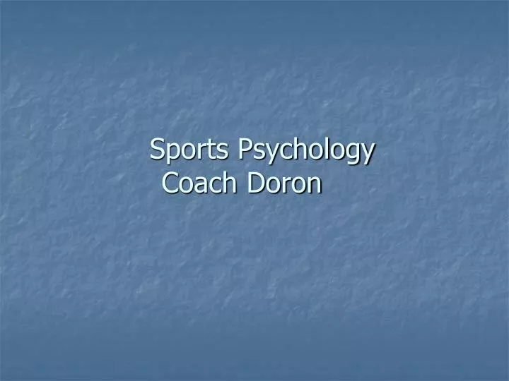sports psychology coach doron n.