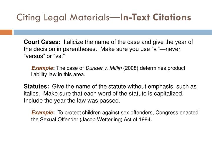 how to cite cases in law essay