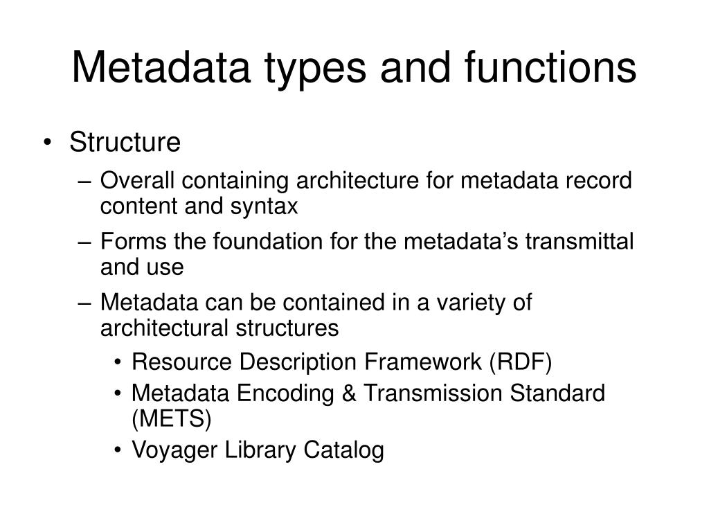 PPT - Introduction to Metadata PowerPoint Presentation, free download ...