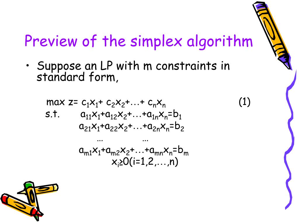 simplex algorithm for assignment problem