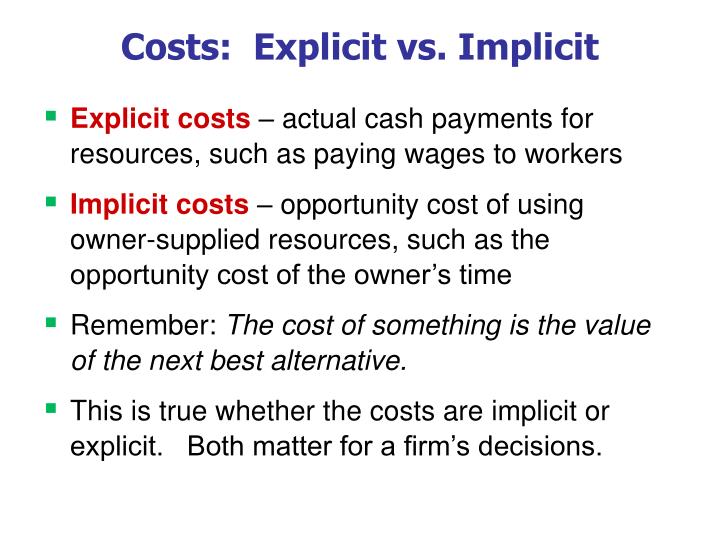 😂 Difference between implicit cost and opportunity cost