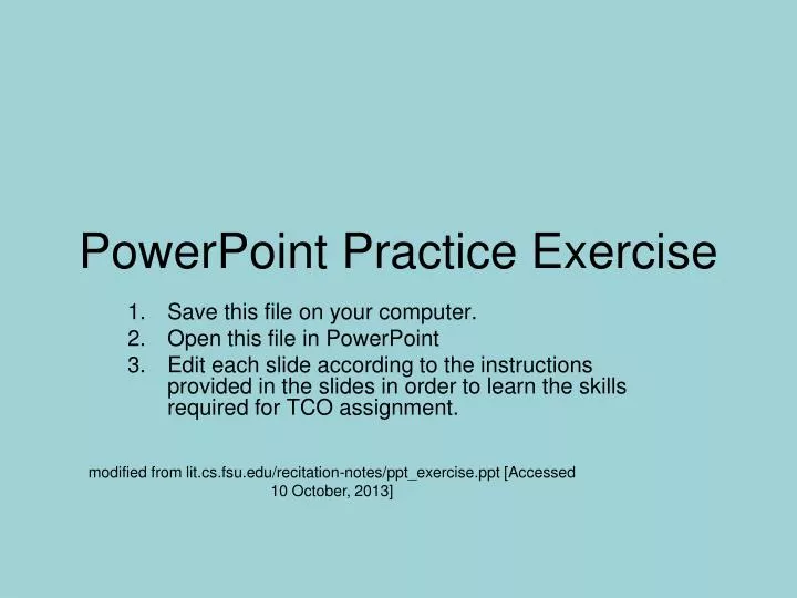 powerpoint presentation practical exercises