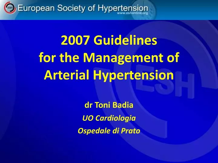 arterial hypertension guidelines ppt)