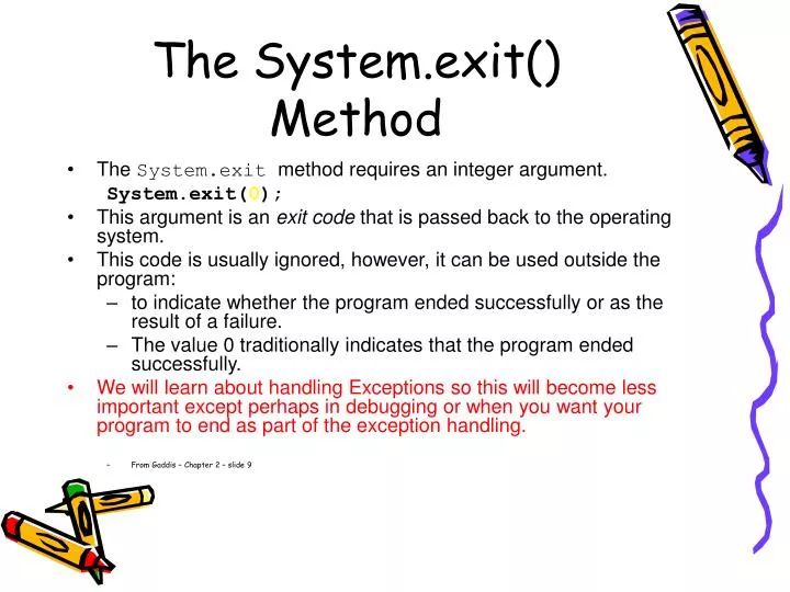 PPT - The System.exit() Method PowerPoint Presentation, free download ...