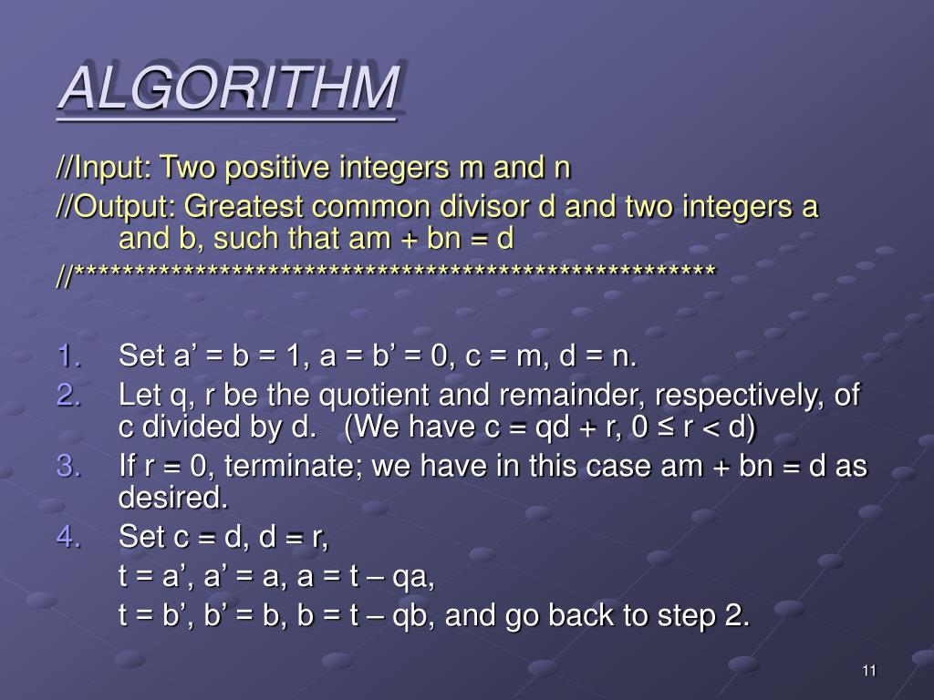 PPT - Extended Euclidean Algorithm PowerPoint Presentation, free ...