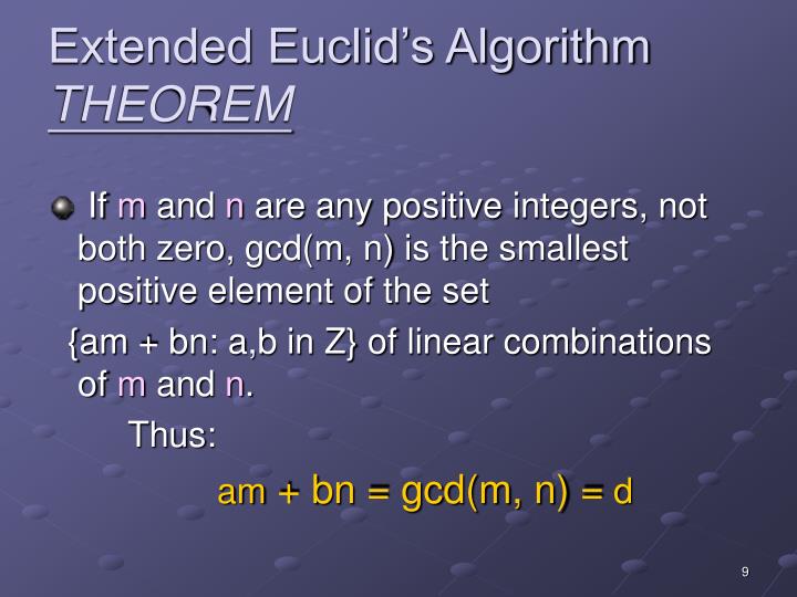 PPT - Extended Euclidean Algorithm PowerPoint Presentation - ID:4331659