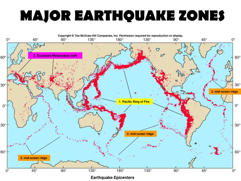 Earthquake Zones World Map