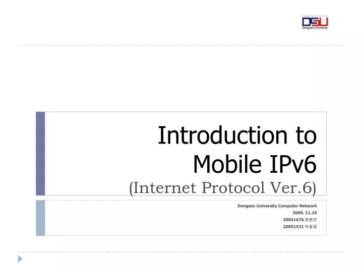 introduction to mobile ipv6 internet protocol ver 6 n.