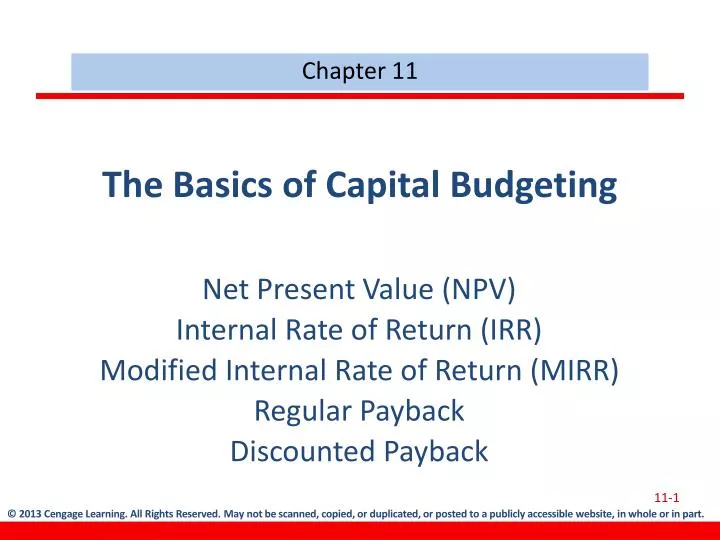 the basics of capital budgeting n.