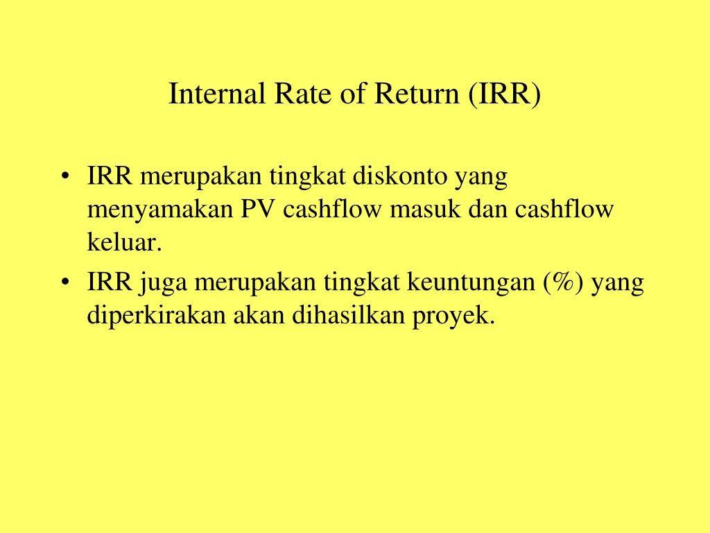 Internal rate