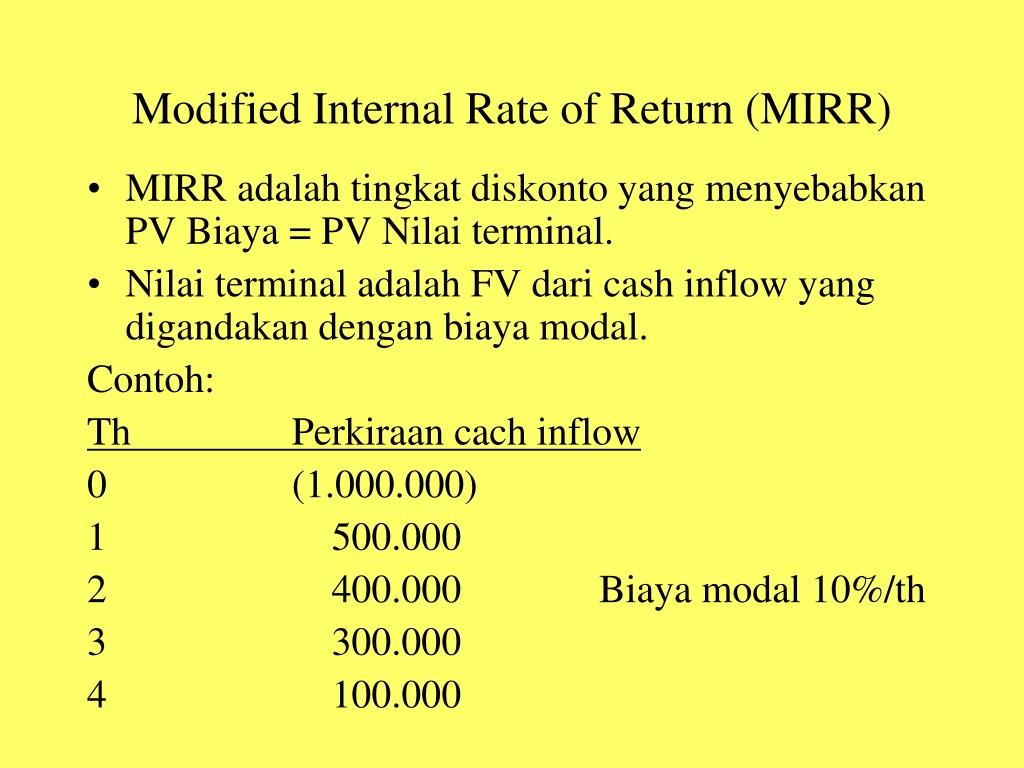 Mirr и irr разница. Modified Internal rate of Return method — Mirr. Internal rating
