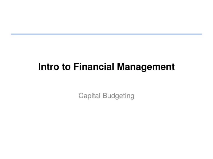 intro to financial management n.