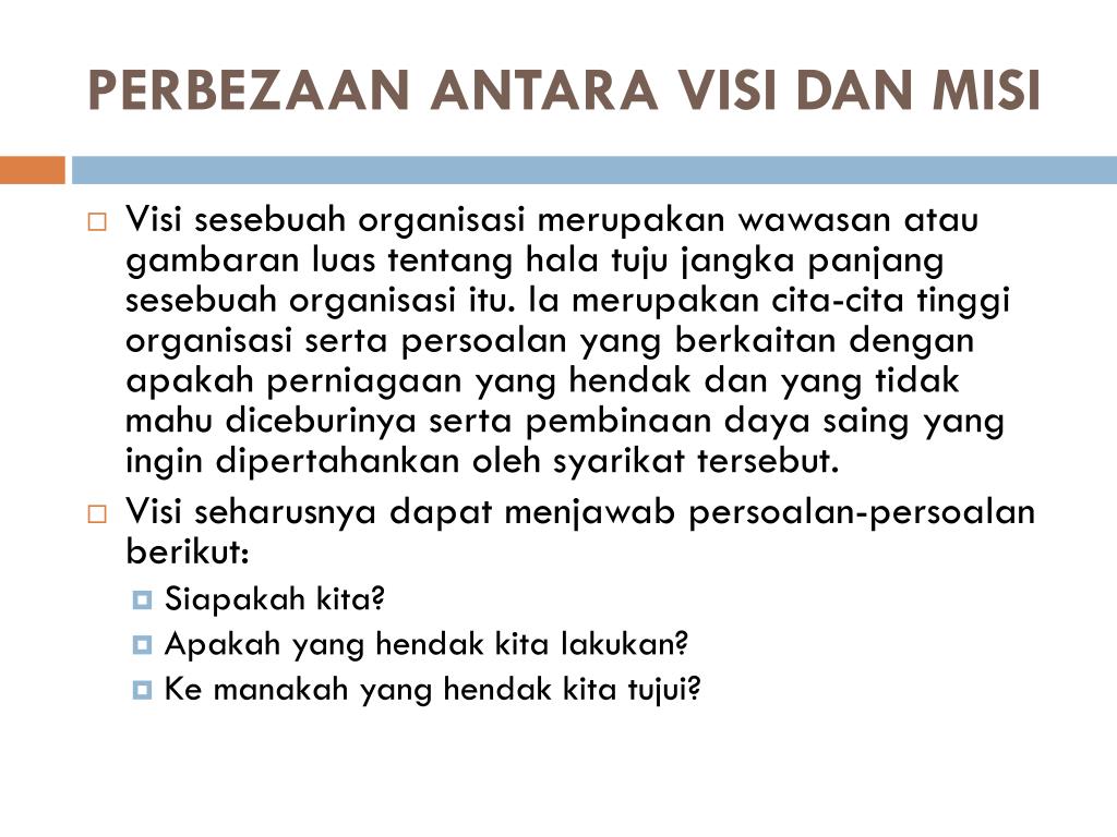 Maksud Visi Misi Dan Objektif Perniagaan