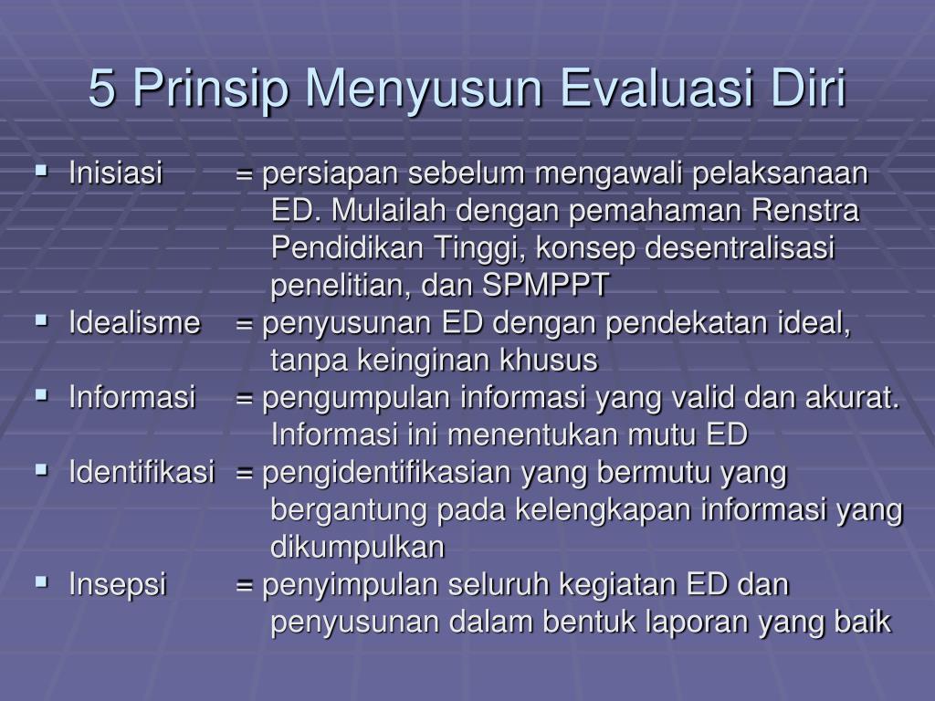 PPT - Penyusunan Evaluasi Diri Penelitian Perguruan Tinggi PowerPoint ...