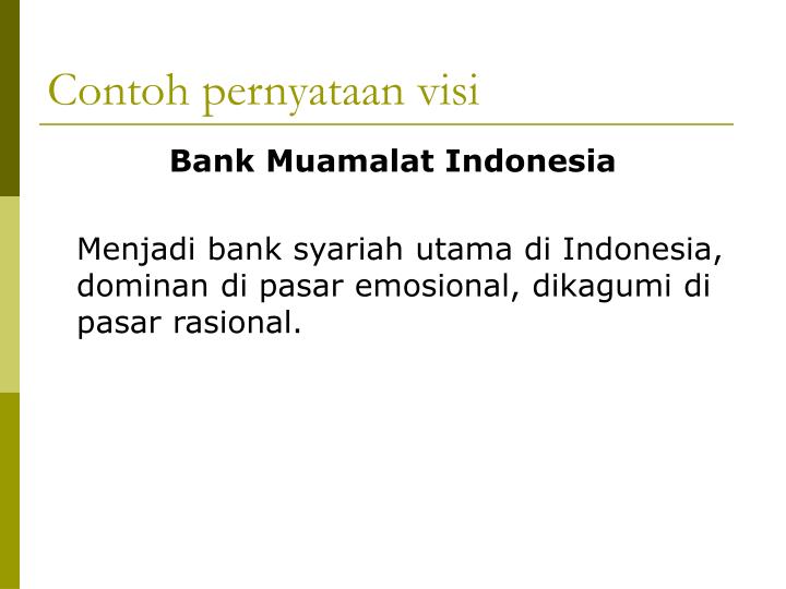 PPT - Visi dan Misi Organisasi PowerPoint Presentation 