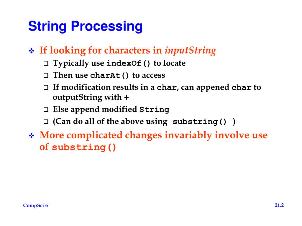 processing string