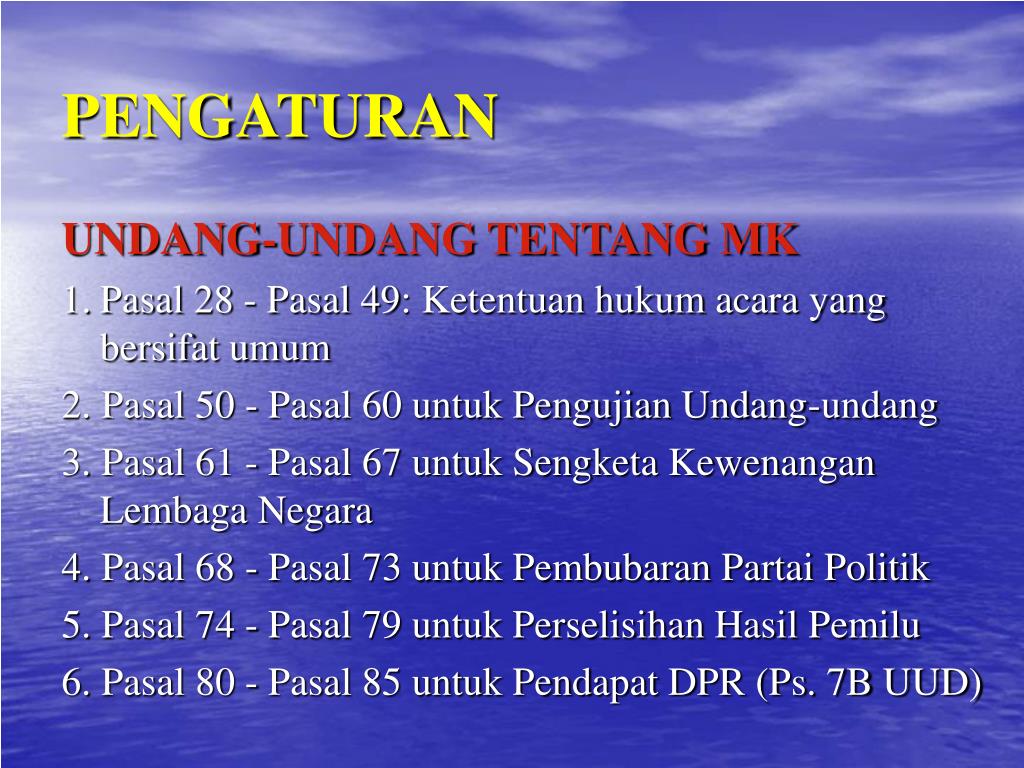 PPT - HUKUM ACARA MAHKAMAH KONSTITUSI REPUBLIK INDONESIA ...