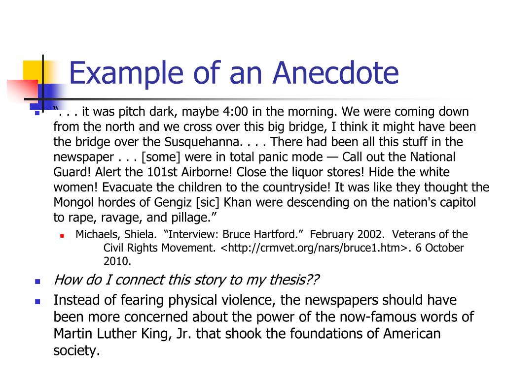 starting an essay with an anecdote