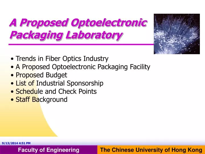 PPT A Proposed Optoelectronic Packaging Laboratory PowerPoint